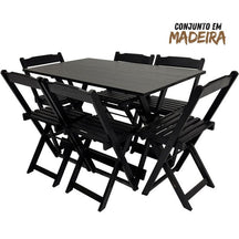 Conjunto Mesa de Madeira 120x70 com 6 Cadeiras Dobráveis Imbuia