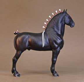 Escultura Cavalo Percheron Marrom Escuro