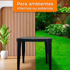 Mesa Plastica Quadrada Padrao Multiuso Bar Piscina Monobloco