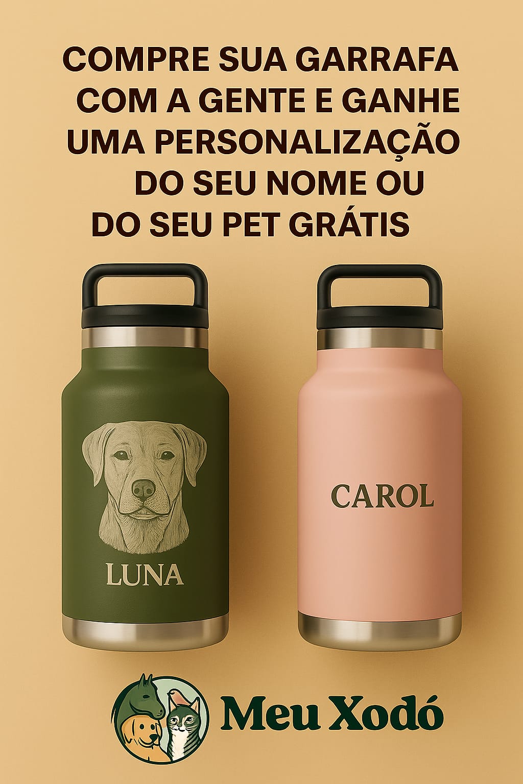 Garrafa Térmica Personalizada – Meu Xodó 🐾